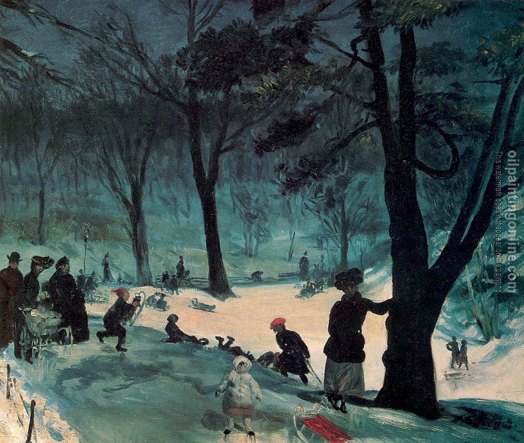 William James Glackens - Central Park Winter